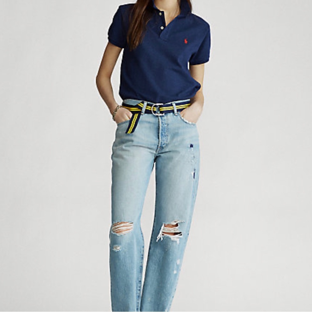 Ralph Lauren Navy Polo Shirt with Red Pony Logo